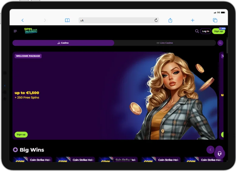 Spinmama App Main Page