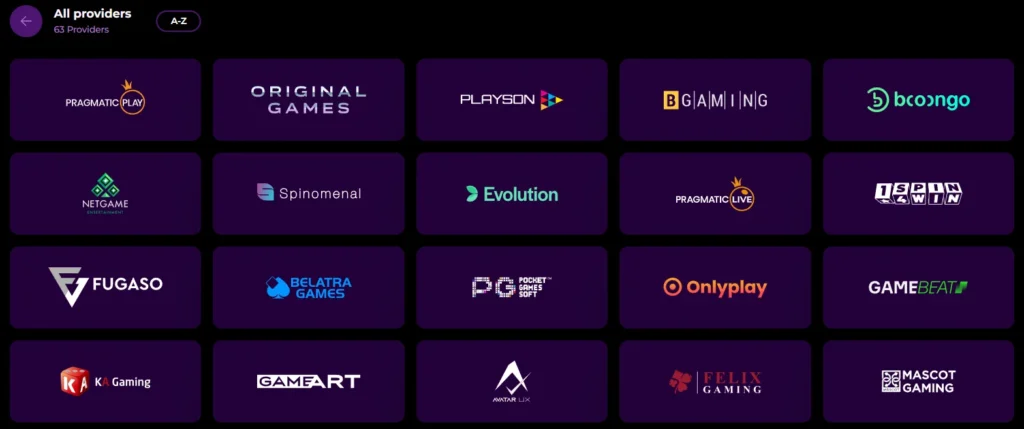 Spinmama Game Providers