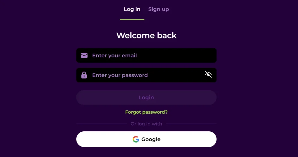 Spinmama Login Form and Login Button